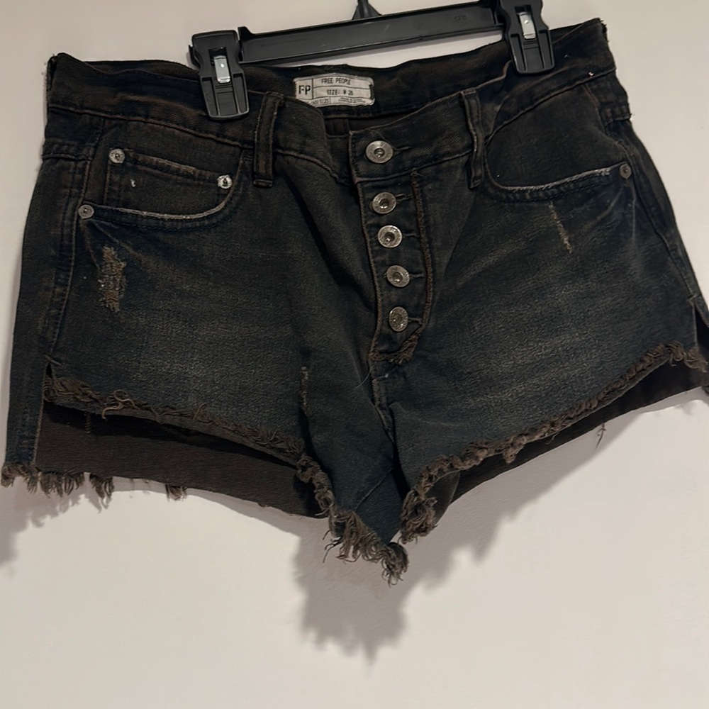 Free people black denim short-never worn